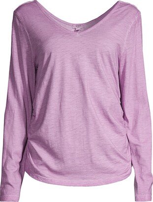 Long-Sleeve Ruched T-Shirt