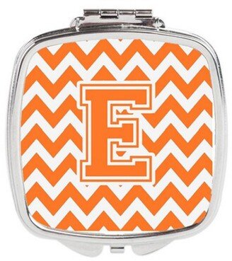 CJ1046-ESCM Letter E Chevron Orange & White Compact Mirror