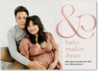 Birth Announcements: Bold Ampersand Pregnancy Announcement, Grey, 5X7, Matte, Signature Smooth Cardstock, Square