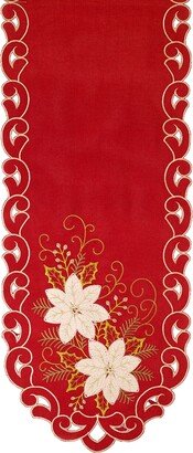 Scroll Poinsettia Runner, 72