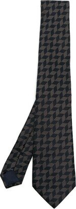 Geometric-Pattern Silk Tie