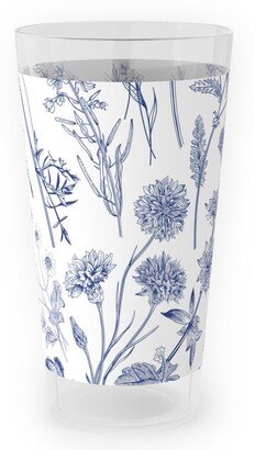 Outdoor Pint Glasses: Wild Flowers - Blue Outdoor Pint Glass, Blue