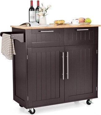 Heavy Duty Utility Modern Rolling Kitchen Cabinet Cart - 37 x 18 x 37