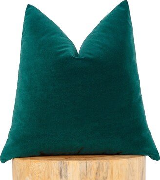 Solid Emerald Velvet Pillowcase, Euro Sham, Soft Heavy Fabric Cover, Farmhouse Decor, Pillow For Sofa | Custom