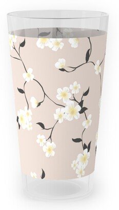 Outdoor Pint Glasses: Climbing Flower - Pink Outdoor Pint Glass, Pink