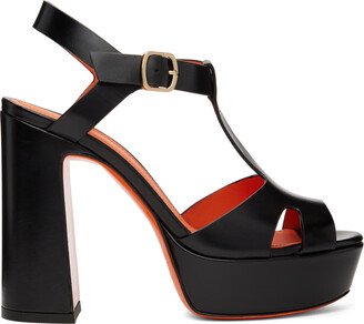 Black Platform Heeled Sandals