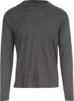 Long-Sleeved Crewnek Knitted Top