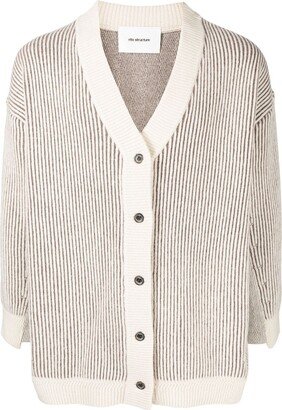 RITO STRUCTURE ribbed-knit V-neck cardigan