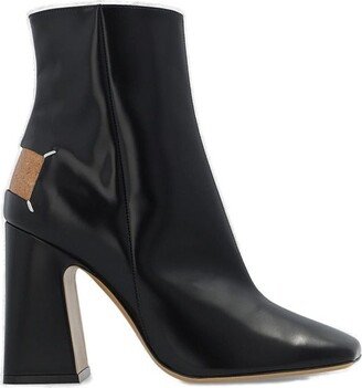 Four-Stitch Detailed Block Heeled Boots