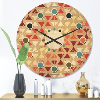 Designart 'Triangular Retro Design IX' Mid-Century Modern Wood Wall Clock