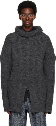 KOZABURO Gray Vented Sweater