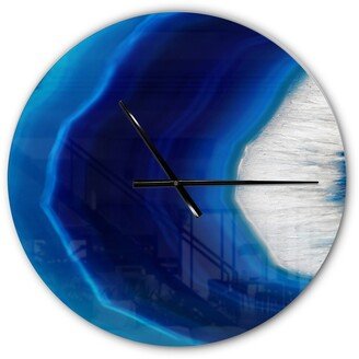 Designart 'Blue Agate Crystal' Oversized Modern Wall CLock