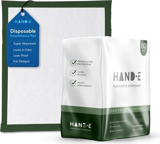 Hand-E Hunter Green Disposable Underpads for Incontinence, Pets, and Babies - 50 Pack