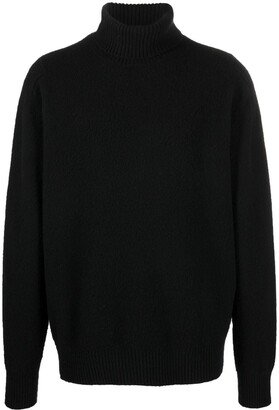 Roll-Neck Embroidered-Logo Jumper