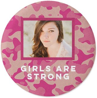 Pins: Adventure Camouflage Pins, Large Circle, Pink