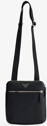 Black Flat Faux-leather Cross-body bag