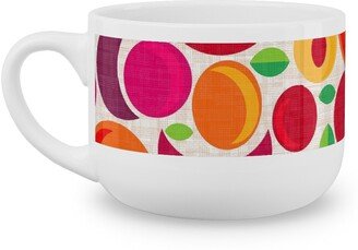 Mugs: Plum Peach Perfection - Multi Latte Mug, White, 25Oz, Orange