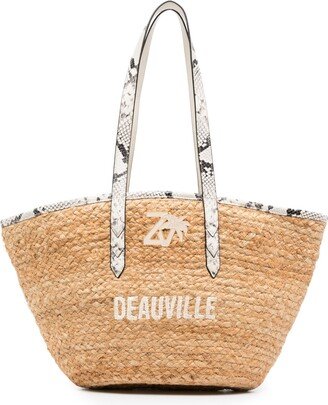 Deauville woven-wicker beach bag