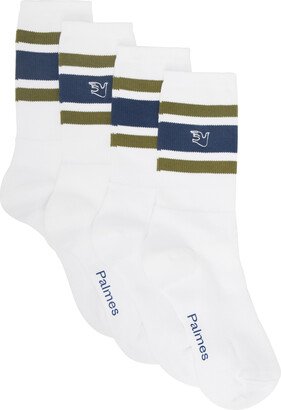 Palmes Two-Pack White Mid Socks