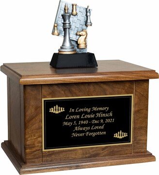 Cremation Urn, Chess Wooden Funeral Urn