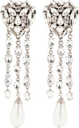 Crystal-Embellished Drop Earrings