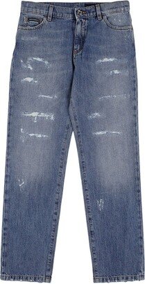 Stonewashed cotton denim jeans-AA