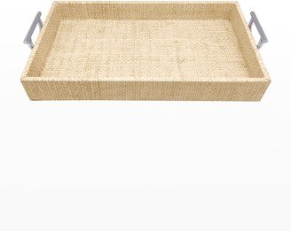 Jute Small Tray with Metal Handles, Sand