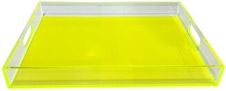 R16 HOME Neon Green Square Lucite Tray