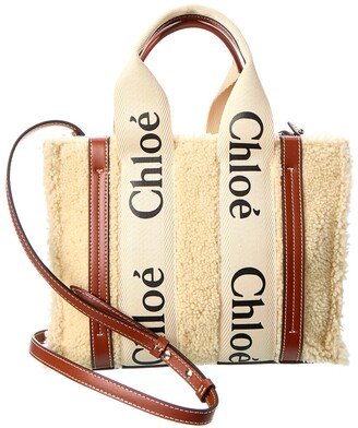 Woody Small Shearling & Leather Tote