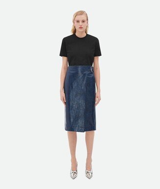 Embossed Leather Midi Skirt