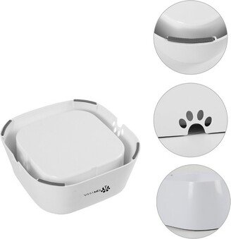 ANYPET No-Spill Dog Water Bowl, Anti-Splash Pet Slow Drinking Water Feeder, Spill Proof Travel Bowls for Large Medium Small Dogs and Cats, White