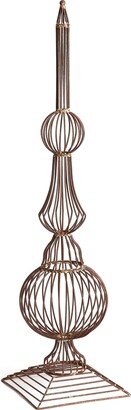 Porch & Petal Weathered Metal Wire Finial Garden Structure - Finial Garden