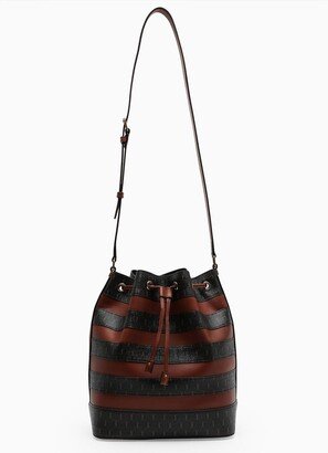 Jacquard Leather Seau Medium Bucket Bag