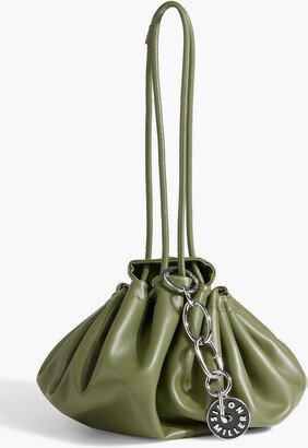 Long Scrunch faux leather bucket bag