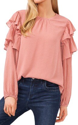 Ruffle Geo Clip Blouse