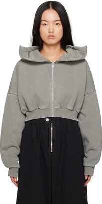 Entire Studios Gray Cropped Hoodie