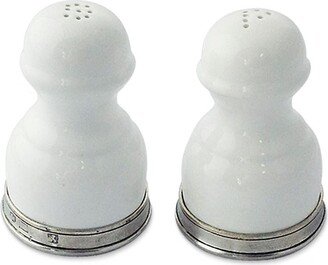 Convivio Ceramic & Pewter Salt & Pepper Shaker Set