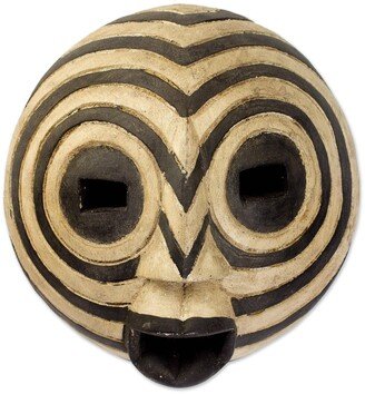 Handmade Happy Face Ga Wood Mask