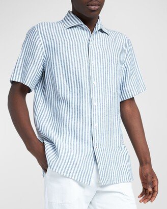Men's Linen Pocket Short-Sleeve Shirt