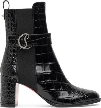 CL Chelsea 70 embossed black leather ankle boots