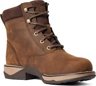 Anthem Womens Leather Pull On Combat & Lace-up Boots