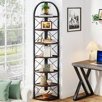 Farfarview Corner Shelf, Tall Corner Bookshelf for Small Space