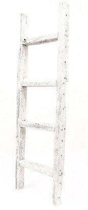 4 Step Rustic White Wood Ladder Shelf - 48 x 16