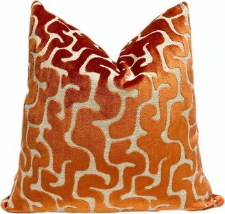 Orange Velvet Throw Pillow Cover | Designer Orange Case 