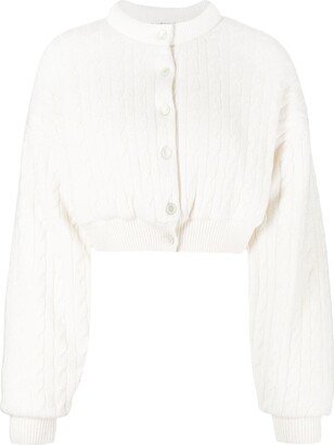 Cropped Cable-Knit Cardigan