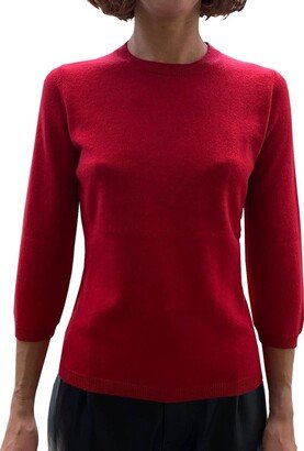 LA ROSE maglia 3/4 cashmere rosso