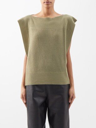SaSuPhi Open-work Cashmere Sleeveless Sweater
