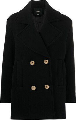 Wide-Lapel Double-Breasted Coat