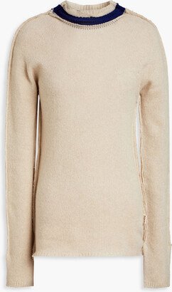 Two-tone cashmere and wool-blend sweater