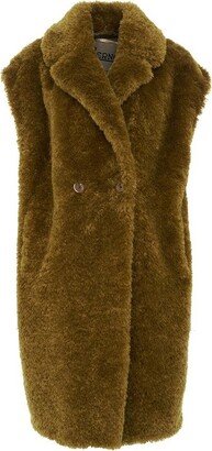 Buttoned Faux-Fur Coat-AA